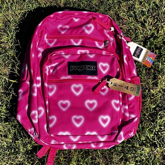 NWT JanSport Big Student Backpack |
Happy Hearts Pink with 15” laptop pocket - Picture 1 of 10